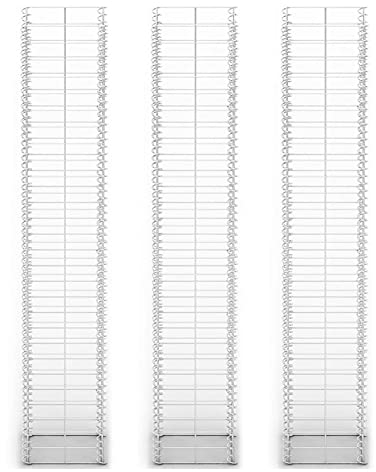 Gecheer Gabionen-Set 3-TLG.Gabionenkorb-Set 25 x 25 x 150 cm (L x B x H) Steinkörbe Gabionenwand Gabion Stone Basket Steinkorb-Gabione Drahtkorb Säulengabione,Hohe Belastbarkeit,Verzinkter Draht
