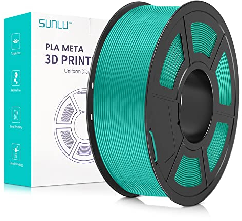 SUNLU High Speed PLA Meta Filament, 1kg PLA 3D Druckerfilament 1,75mm, Robusteres 3D Druckfilament, Maßgenauigkeit +/- 0,02mm, Kompatibel mit 3D FDM Druckern, 1kg Spule(2.2Pfund), Mintgrün