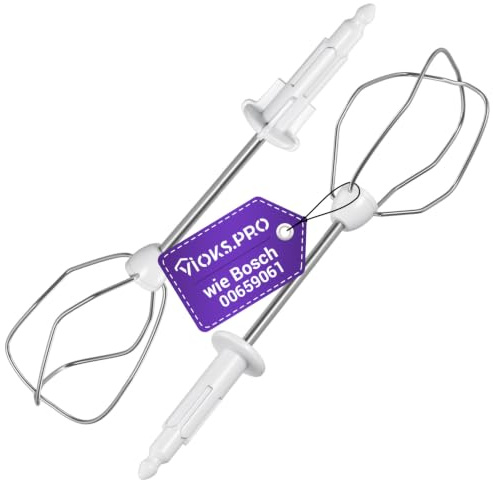Vioks.pro Rührbesen 2x Ersatz für Bosch 00659061 für Bosch Rührmaschine/Handmixer Zubehör für Bosch Handrührgerät/Stabmixer Set Bosch/Bosch Rührgerät Ersatzteile/Handrührer Ersatzteile