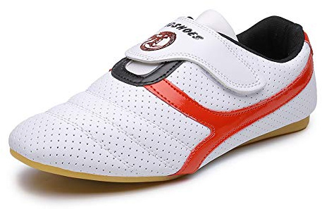 Unisex Sport Boxing Karate Shoes Arts Taekwondo Sneakers Kung Fu Tai Chi Shoes for Adult and Kids white Size: 10.5 Toddler