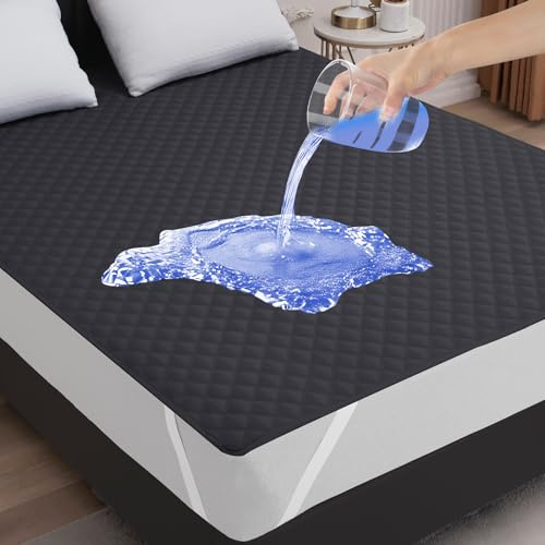 Arcona Matratzenschoner wasserdicht, Atmungsaktive Wasserdichter Matratzenschoner, Nässeschutz Matratzenauflage 180x200, Dunkelgrau Matratzenschutz, Inkontinenzunterlage Waschbar für Bett