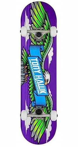 Skateboard completo Tony Hawk skateboard entry level PROFESSIONALE Serie Principiante Tony Hawk Originale garantito (7.75, Wingspan purple)