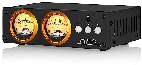 Nobsound Douk Audio L3 3-Channel Loop Switcher Audio Selector Box Dual VU Meter Splitter with IR Remote