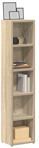 Homgoday CD-Schrank Sonoma-Eiche Holzwerkstoff 21x16x93,5cm für kompakte Räume - Zusammenbau erforderlich Model802699