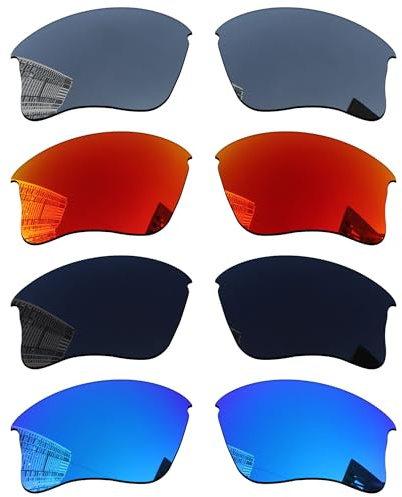 Acefrog 4 Pairs Polarized Replacement Lenses for Oakley Flak Jacket XLJ OO9009 Sunglasses, Perfectly Fit, Shatterproof, Anti-scratch, Value Pack