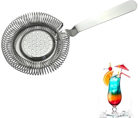 Barsieb Cocktail Edelstahl, Cocktailshaker Colander Strainer, Barkeeper Sieb, Professionelle Filter Tool Für Den Gewerblichen Barkeeper Oder Den Heimgebrauch (Silver)