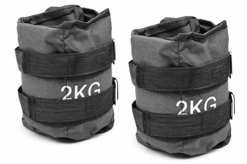 Pesas para muñecas y tobillos Wrist/Ankle Weights (2 x 2 kg) con correa ajustable | ideales para entrenamiento de gimnasio, aeróbic, fitness, fortalecimiento muscular