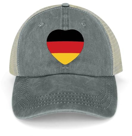 Yelolyio Outdoor Cap Herren Mesh Back Ballcap Deutschland Flagge Baumwolle Caps Deutschland Caps Baseball Caps Angeln Hüte Mesh Caps Outdoor Sport Caps, grau, 1-5