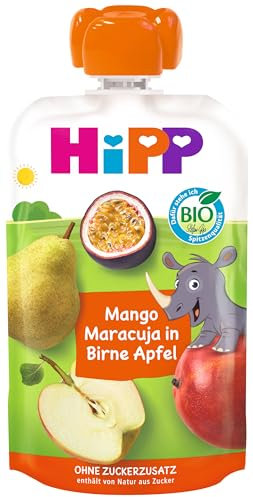 HiPP Bio Quetschie Mango-Maracuja in Birne-Apfel - Nick Nashorn (8 x 100g), ab 1 Jahr, 100% Fruchtpüree, ohne Zuckerzusatz, vegan, in bester Bio-Qualität