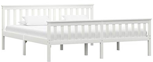 Iiaky Massivholzbett Bettgestell Bed Frame Bett Mit Bettkasten Hausbett Bett Massivholz Weiß Kiefer 180x200 cm - 283219