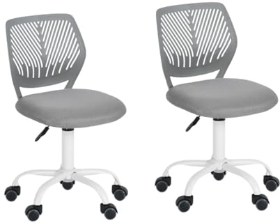 FurnitureR 2 sillas ergonómicas de Trabajo de Escritura para niños, Adolescentes, niños, niñas, Gemelos, sillas de Estudio – Silla giratoria de Altura Ajustable para computadora portátil, Silla de