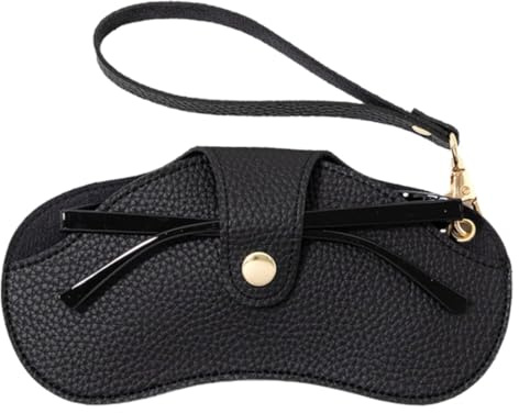 NJCXOLA Brillenetui, Tragbare Sonnenbrillentasche, Neopren Reißverschluss Sonnenbrille Tasche mit Gürtelclip für Brillen, Rahmen, Tragbare Case für Schlüssel(Schwarz)