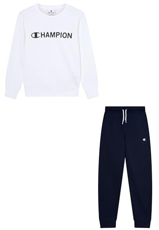 Champion Legacy Survêtement à col rond pour garçon, taille XS, blanc, blanc, XS