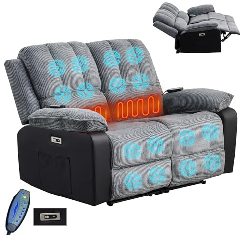 2 Seater Electric Recliner Armchair with Massage & Heat 2 + 1 Sofa Set