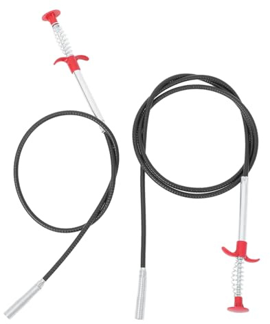 VALICLUD Pinzas Flexibles de Garra de Acero Inoxidable 2 Piezas (160 Cm 90 Cm) para Desagüe, Herramienta de Dragado de Tuberías para Baño, Cocina y Alcantarillado, Recogedor
