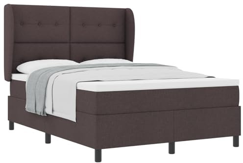 vidaXL Colchón de muelles en Bolsa marrón Oscuro 160 x 200 cm, Tela cómoda, Espuma, Soporte Medio, Duro, con Funda con Cremallera, Mueble Moderno, Ajustable para Dormitorio, soluciones para Dormir,