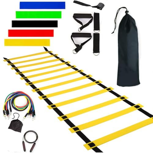 Agility Training Poles Equipaggiamento – Pali regolabili per la pratica del lavoro delle gambe | Kit Agility pieghevole con borsa per il trasporto ed esercizi di coordinazione di velocità per atleti,