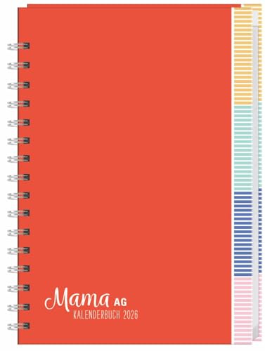 Mama AG Familienplaner Buch A5 - Heye-Kalender 2026 - Familienkalender für 5 Personen - mit Schulferien und Stundenplänen - 15,2 cm x 23,2 cm