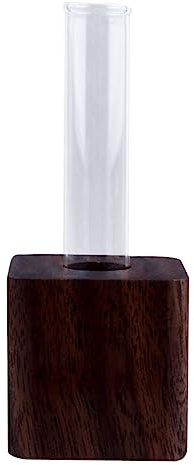 LOORGVEL Blumentopf Glas Tischdekoration Stil Hydroponischer Stilvolle aus Kreative als Blumenvase mit Reagenzglas Holzsockel im Japanischen für Hochzeit und Büro