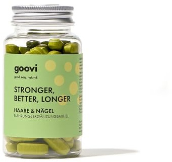 GOOVI Stronger, Better, Longer - Hair & Nails Supplement | Haar- & Nagel-Nahrungsergänzung mit Biotin, Zink, Selen & Avocado, Vegan, glutenfrei, 60 Tabletten