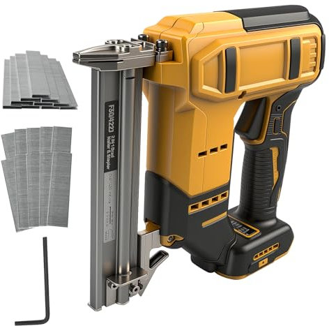 TALOEYH - Cordless Brad Nailer, Cordless Stapler Nail Gun Compatible with 18V/20V MAX Battery, 2-in-1 Electric Nail Gun with 1000 Straight Nails and 1000 U-Shaped Nails, for Upholstery, Carpent