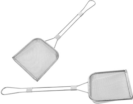 Ipetboom Espumadera Cuadrada Grande Para Freír De Acero Inoxidable 2 Piezas Malla Fina Filtro De Aceite Reutilizable Utensilio De Cocina Para Pollo Frito y Papas