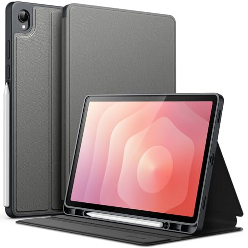 JETech Funda para Samsung Galaxy Tab S11, Gris | Soporte Multiángulo, con S Pen Soporte, Carcasa Protectora Slim, Activación/Reposo Automático