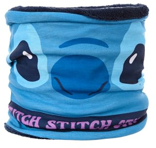 Disney Lilo & Stitch Slanghalsduk för barn, fleece med mjukt foder, blå och rosa, en storlek, vinteraccessoar för pojkar och flickor, presenter till flickor och pojkar, blå, Einheitsgröße