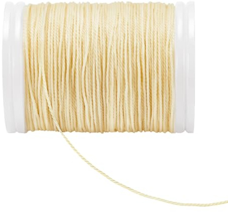PH PandaHall 75m Filo di Poliestere Cerato 0.6mm Cordino Cerato Beige | Cordoncino Cerato, Filo Intrecciato per Creazione di Gioielli Bracciali Collane Cucito Lavori Artigianali Fai Da Te