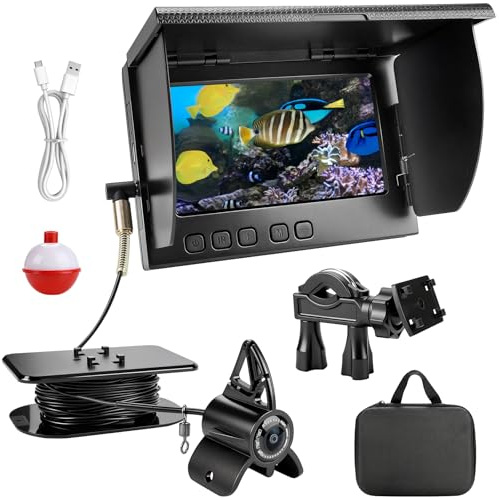 comeder Unterwasser-Angelkamera, 5000 mAh Akku, Fischfinder-Kamera, wasserdicht, mit 30 m Videokabel, 220 ° Weitwinkel-Nachtsicht, 10,9 cm IPS-Display für Eis-, Fluss- und Boots-Kajakangeln