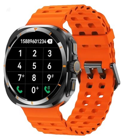 GiDaCom Smartwatch Android 4G Fotocamera Telescopica – Orologio con Slot SIM, WiFi, Bluetooth, Ricarica Wireless, Impermeabile – Chiamate, Sport, Salute – Compatibile iOS e Android (Arancio)