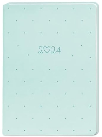 Terminplaner A5 Lederlook 2024 Mint: Terminplaner Lederlook A5