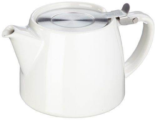 For Life Stump Teapot, White 18oz. With Stainless Steel Infuser by Canton Tea Co.