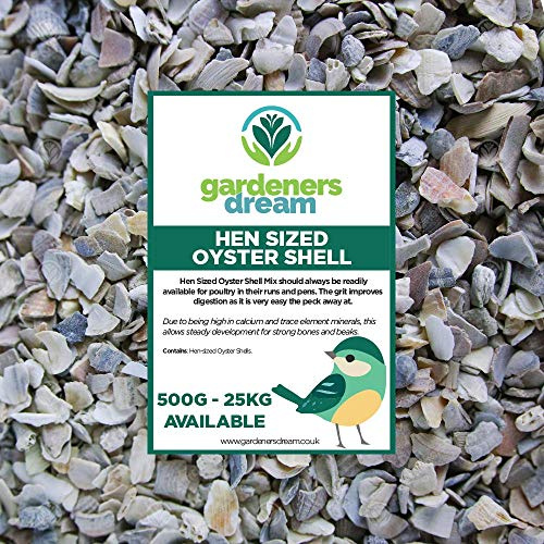 GardenersDream Hen Sized Oyster Shell | Premium Quality Poultry Feed | Calcium Filled Grit Food for Animals | Improves Digestion and Development for Strong Bones & Beaks | Natural Mixture (7.5kg)
