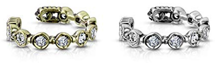 beyoutifulthings Ohr-klemme ZIRKONIA REIHE clear Ohringe Ohr-ringe Ohr-clip Fake-Piercing Messing Silber Gold
