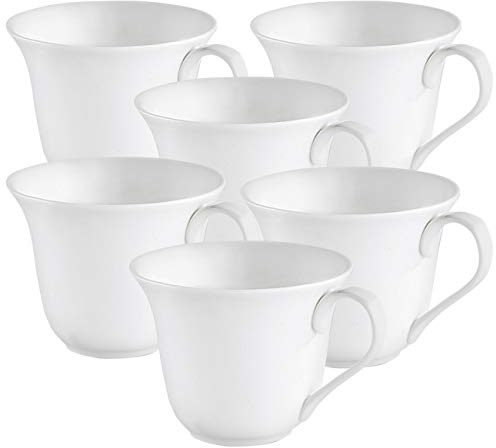 Rosenstein & Söhne Henkel-Tasse für Kaffee: 6er-Set Porzellan-Tassen in Herzform (Tassen mit Herzen, Henkel für Tees, Rose)