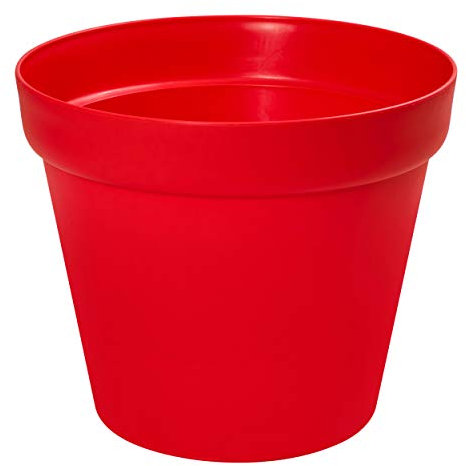 botle Blumentopf Pflanzkübel rund Topf Übertopf Kunststoff Terracotta Fensterbank Terasse Garten Wintergarten 8 Farben 4 Größen (rot, 26 cm)