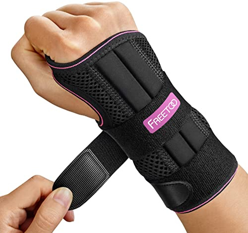 FREETOO Arzt Genehmigte Handgelenk Bandage mit 3 Schienen,Verstellbare Tag-Nacht-Handgelenkbandage für Männer Frauen,Bandage Handgelenk für Arthritis, Sehnenentzündung, Verstauchung, Sportschutz