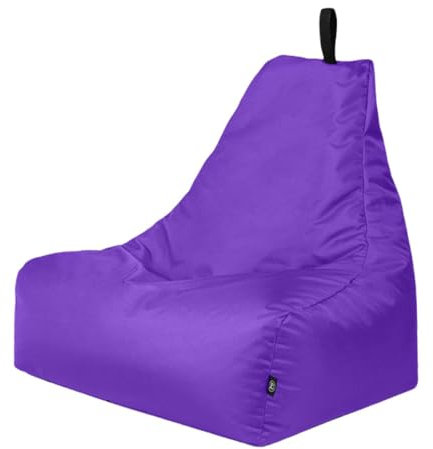 PATCH HOME XL Lounge-Sessel – Ergonomischer Sitzsack für Gamer, Wohnzimmer & Outdoor – Mit Styropor-Füllung, Waschbarem Bezug & Reißverschluss zur Wiederbefüllung (Purple)