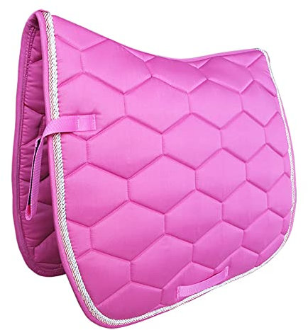FHXYZ Thicken Equestrian Sattelunterlage – verschleißfeste und langlebige Western-Schabracke – mit Doppelseil-Piping-PP-Gurtband und Schaumstoffpolsterung für Outdoor-Springen (Rosa)