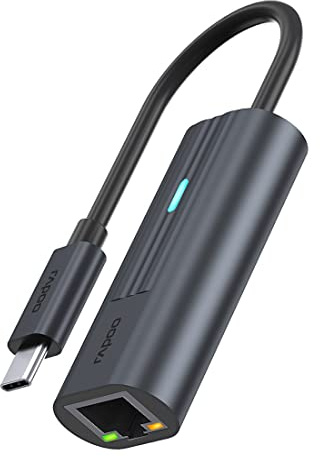 Rapoo UCA-1006 USB-C auf Gigabit LAN Adapter, Aluminium, kompatibel mit MacBook Pro, MacBook Air, iPad Air/Pro, Surface Pro/Go, Laptop