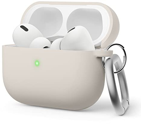 elago Liquid-Hybrid Hülle für AirPods Pro 2 | kabelloses Laden, Silikon, Rundumschutz (Taupe)