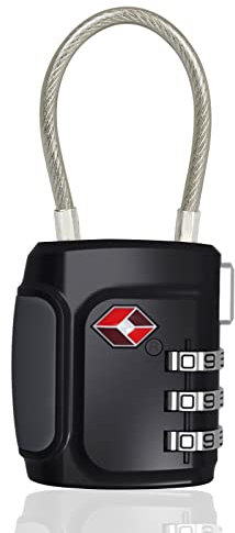 TSA Gepäckschlösser Kofferschloss TSA Schloss Kofferschloss Zahlenschloss 3 Stelliges Sicherheitsschloss Kombinationsschlöcser für Reisekoffer Rucksack (Schwarz)