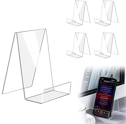 TAPT 5 Stück Transparentes Acryl-Bilderständer Warenträger aus Acryl, Fotoalbum und Prospektständer, Buchstützen zum Anzeigen von Fotos, Büchern, Musik, Kunsthandwerk