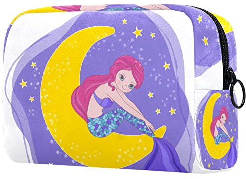 Lila Meerjungfrau-Sterne-Muster Schminkpinsel Beauty Bag Organizer Kosmetiktasche