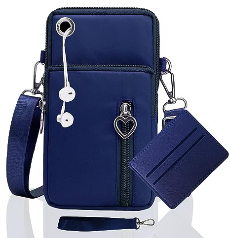 LYJOW Handytasche Zum Umhängen Damen Handy Tasche Umhängetasche Mit Geldbörse Zum Umhängen Mädchen Mit Kopfhörer Eingang Schultertasche Handytaschen Verstellbar Schultergurt Armtasche Sportarmband