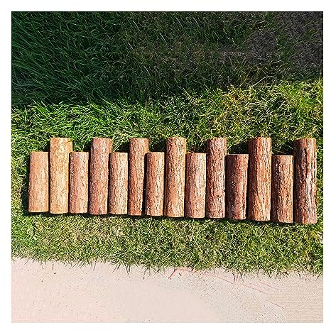 XLIHAWY Gartenzaun, Pflanzen Sie Einen Holzscheit Rasenkanten, Wasserdicht Dekorative Grenze Für Den Hof Für Balkon Landschaftsbau, 35 Zoll Lang (Farbe : 35x12/14in, Größe : 5pcs)
