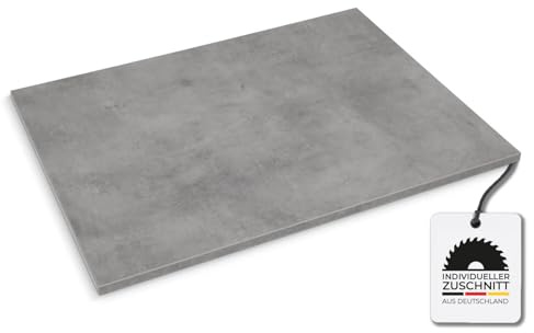 Hausfux Tischplatte nach Maß - 1,9 cm Starke Spanplatte, melaminbeschichtet, mit ABS-Kante - individueller Zuschnitt - Made in Germany (Loftec, 50 x 50 cm)