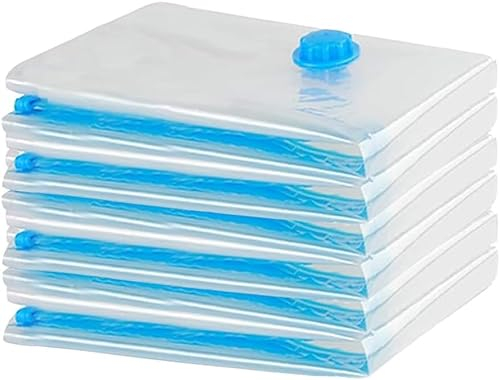 ZWMYF Vakuumbeutel 6Stück(60x40cm) Aufbewahrungsbeutel Reise Vakuum Wiederverwendbar Kleiderbeutel für Kleidung Bettwäsche,Kissen,Reißverschluss,Durchsichtig