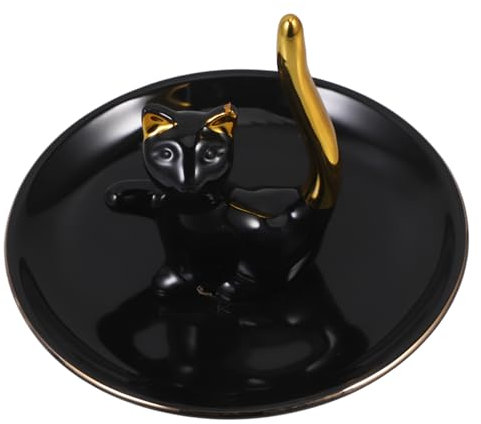 VALICLUD Keramik-schmuckschale Katze Formung Ring Halter Schmuck Tablett Dekoratives Schmucktablett Für Schmuckaufbewahrung Und Kleine Gegenstände